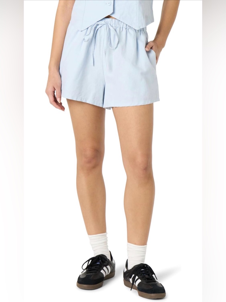 Nwt Emilie Light Blue Drawstring Women's Shorts From The Drop